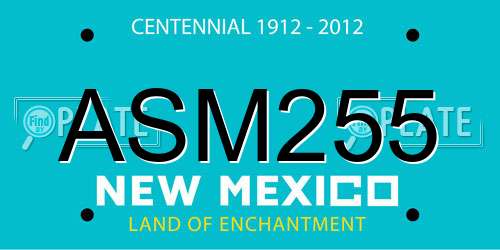 ASM255 New Mexico License Plate