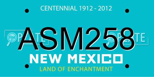ASM258 New Mexico License Plate
