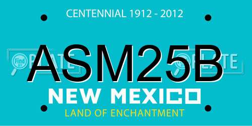 ASM25B New Mexico License Plate