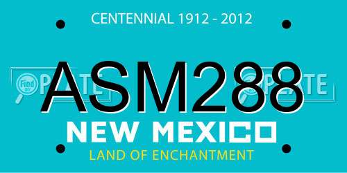 ASM288 New Mexico License Plate