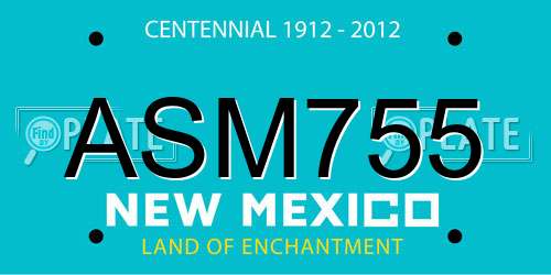 ASM755 New Mexico License Plate