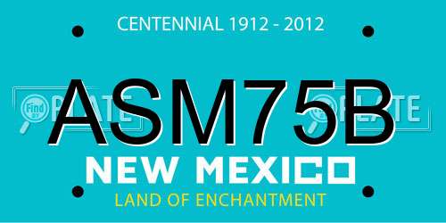 ASM75B New Mexico License Plate