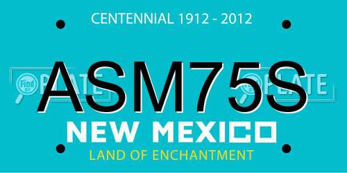 ASM75S New Mexico License Plate