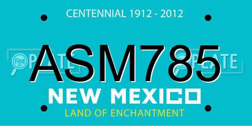 ASM785 New Mexico License Plate