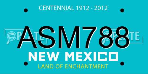 ASM788 New Mexico License Plate