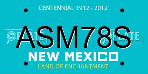 ASM78S New Mexico License Plate
