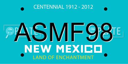 ASMF98 New Mexico License Plate