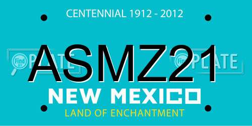 ASMZ21 New Mexico License Plate