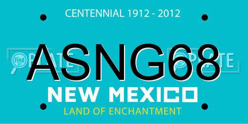 ASNG68 New Mexico License Plate