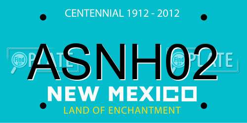 ASNH02 New Mexico License Plate