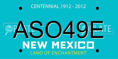 ASO49E New Mexico License Plate