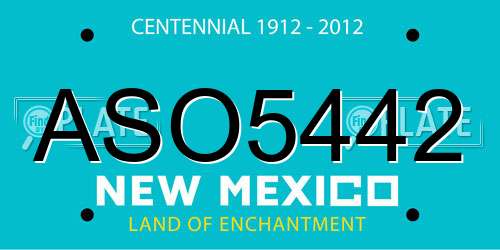 ASO5442 New Mexico License Plate