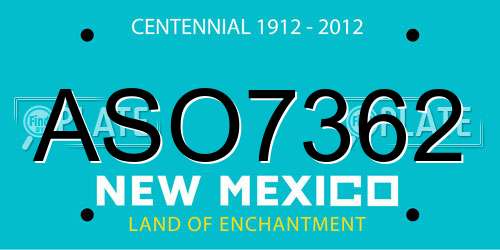 ASO7362 New Mexico License Plate