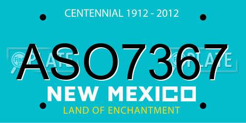 ASO7367 New Mexico License Plate