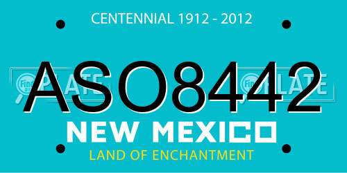 ASO8442 New Mexico License Plate