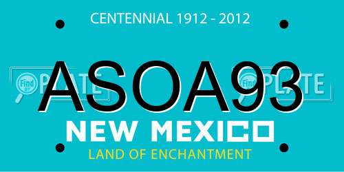 ASOA93 New Mexico License Plate