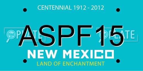 ASPF15 New Mexico License Plate