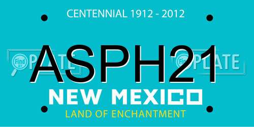 ASPH21 New Mexico License Plate