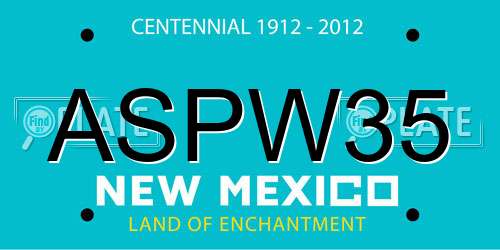 ASPW35 New Mexico License Plate