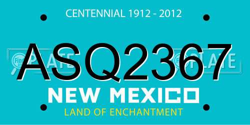 ASQ2367 New Mexico License Plate