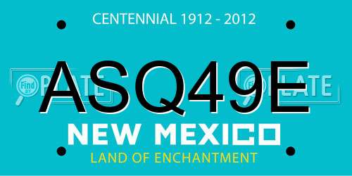 ASQ49E New Mexico License Plate