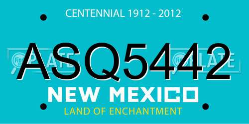 ASQ5442 New Mexico License Plate