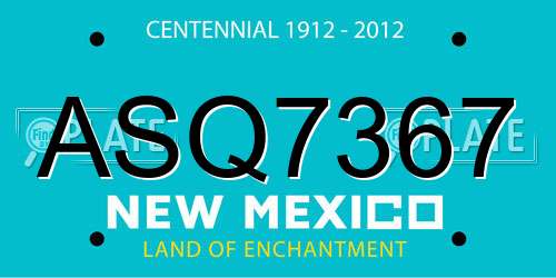 ASQ7367 New Mexico License Plate