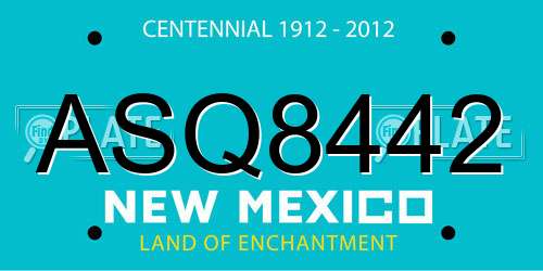 ASQ8442 New Mexico License Plate