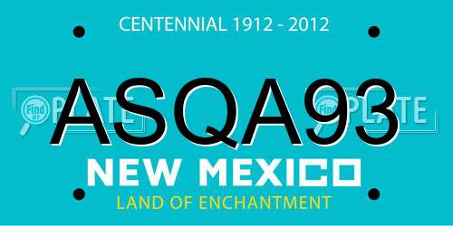 ASQA93 New Mexico License Plate
