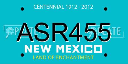 ASR455 New Mexico License Plate