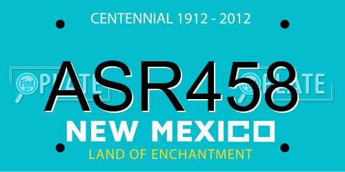 ASR458 New Mexico License Plate
