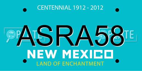 ASRA58 New Mexico License Plate