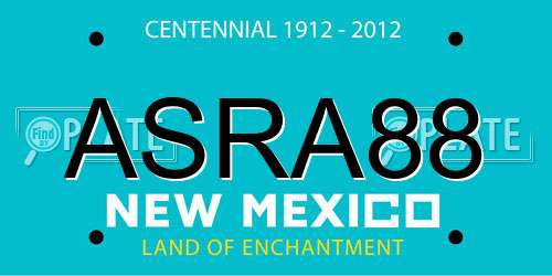 ASRA88 New Mexico License Plate