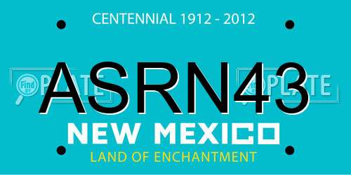 ASRN43 New Mexico License Plate