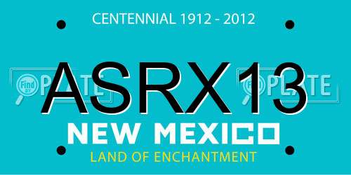 ASRX13 New Mexico License Plate