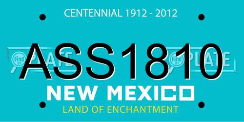 ASS1810 New Mexico License Plate