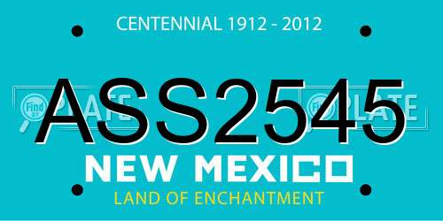 ASS2545 New Mexico License Plate