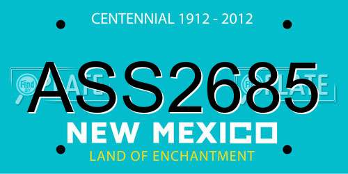ASS2685 New Mexico License Plate