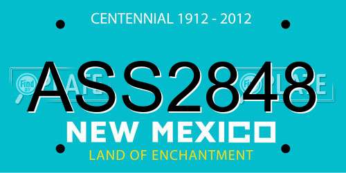 ASS2848 New Mexico License Plate