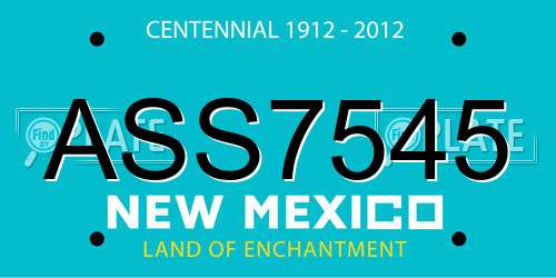 ASS7545 New Mexico License Plate