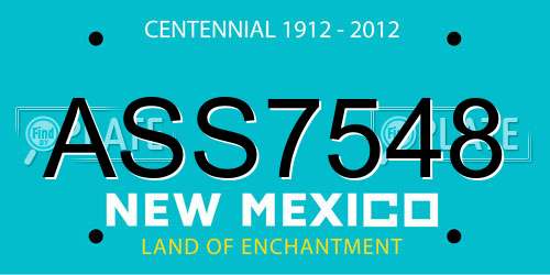 ASS7548 New Mexico License Plate
