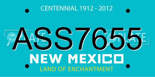 ASS7655 New Mexico License Plate