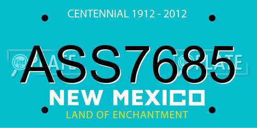 ASS7685 New Mexico License Plate