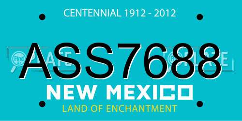 ASS7688 New Mexico License Plate