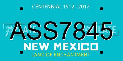ASS7845 New Mexico License Plate