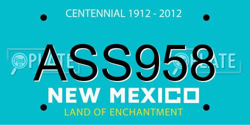 ASS958 New Mexico License Plate