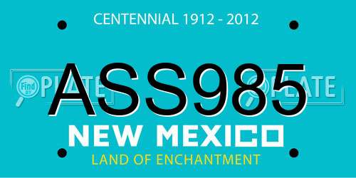 ASS985 New Mexico License Plate