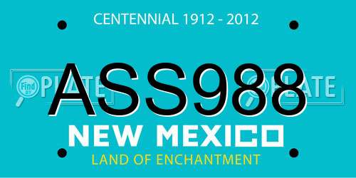 ASS988 New Mexico License Plate