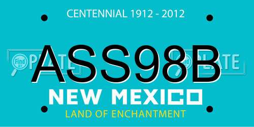 ASS98B New Mexico License Plate