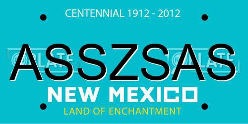 ASSZSAS New Mexico License Plate
